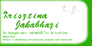 krisztina jakabhazi business card